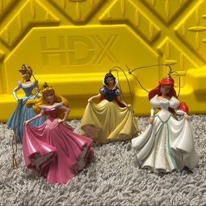 Disney Princess Doll Ornament Collection - Pink, Yellow, Blue, Red